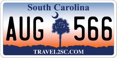 SC license plate AUG566