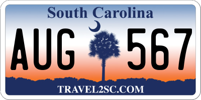 SC license plate AUG567