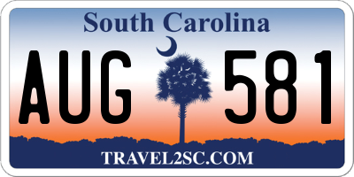 SC license plate AUG581