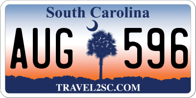 SC license plate AUG596