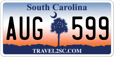 SC license plate AUG599