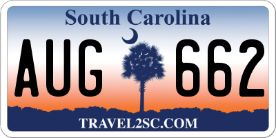 SC license plate AUG662