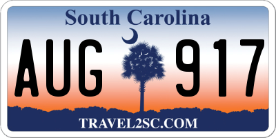 SC license plate AUG917