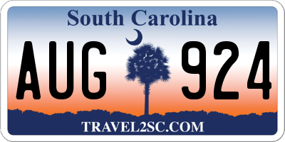 SC license plate AUG924