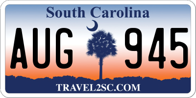 SC license plate AUG945