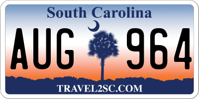 SC license plate AUG964