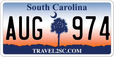 SC license plate AUG974