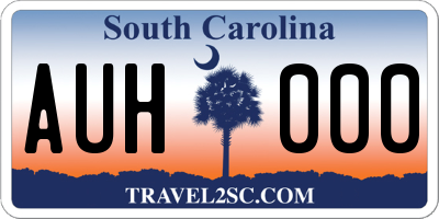 SC license plate AUH000