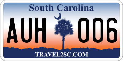 SC license plate AUH006