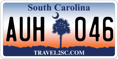SC license plate AUH046