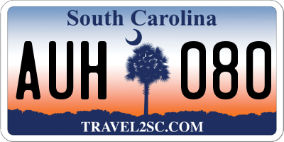 SC license plate AUH080