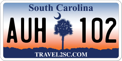 SC license plate AUH102