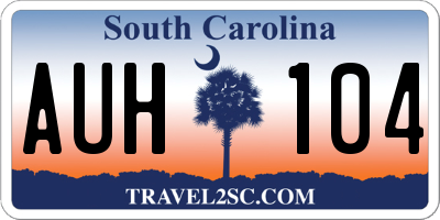 SC license plate AUH104