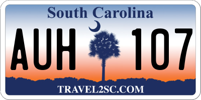 SC license plate AUH107