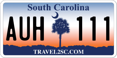 SC license plate AUH111