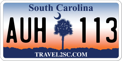 SC license plate AUH113
