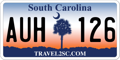 SC license plate AUH126