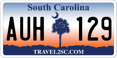 SC license plate AUH129