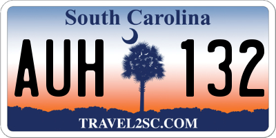 SC license plate AUH132