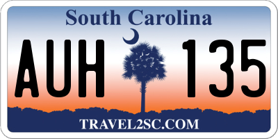 SC license plate AUH135