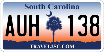 SC license plate AUH138