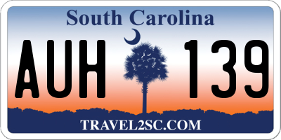 SC license plate AUH139