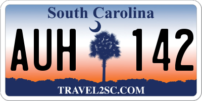SC license plate AUH142