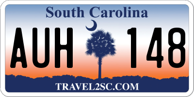 SC license plate AUH148