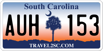 SC license plate AUH153