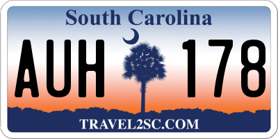 SC license plate AUH178