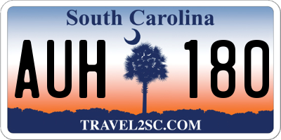 SC license plate AUH180