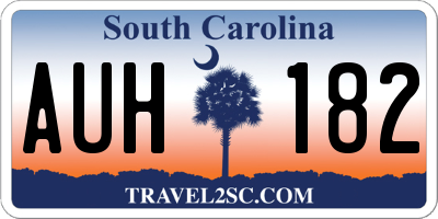 SC license plate AUH182