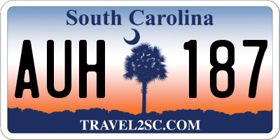 SC license plate AUH187
