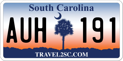 SC license plate AUH191