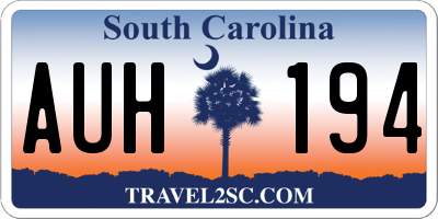 SC license plate AUH194