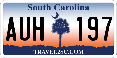 SC license plate AUH197