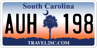 SC license plate AUH198