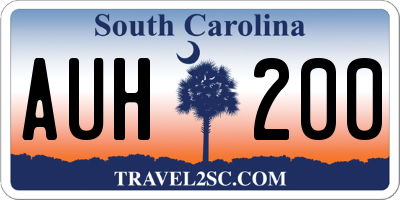 SC license plate AUH200