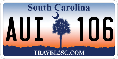 SC license plate AUI106