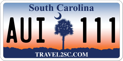 SC license plate AUI111
