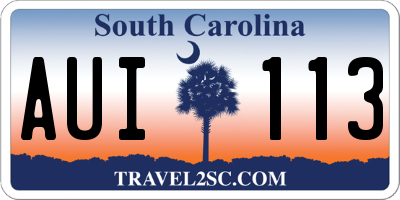 SC license plate AUI113