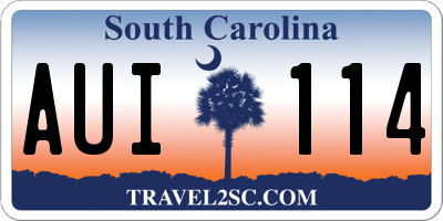 SC license plate AUI114