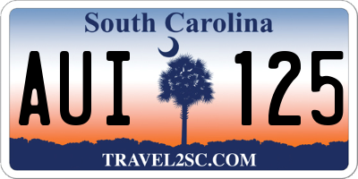 SC license plate AUI125