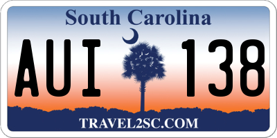SC license plate AUI138