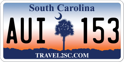 SC license plate AUI153