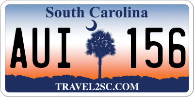 SC license plate AUI156