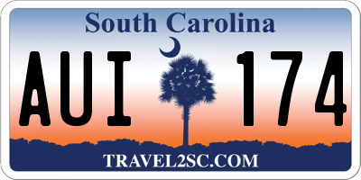 SC license plate AUI174