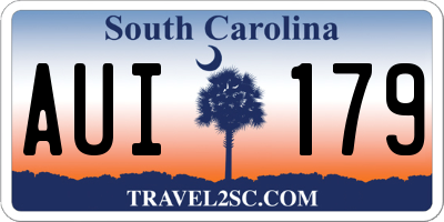 SC license plate AUI179