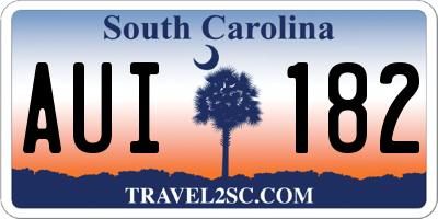 SC license plate AUI182