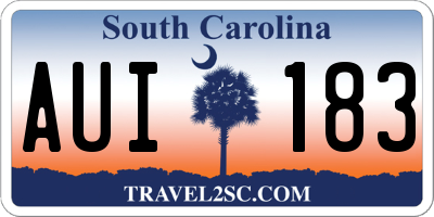 SC license plate AUI183